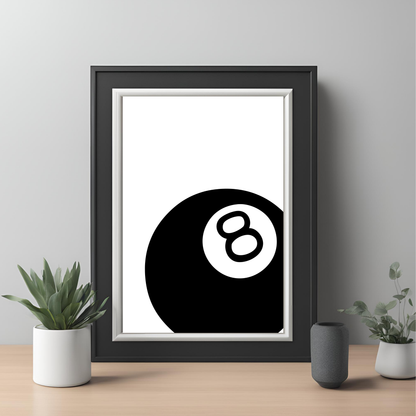 Number 8 Ball Wall Art Digital Download