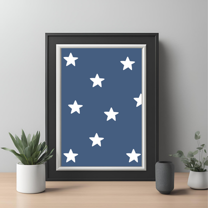 Blue Star Collage Nursery Print Wall Art Digital Download