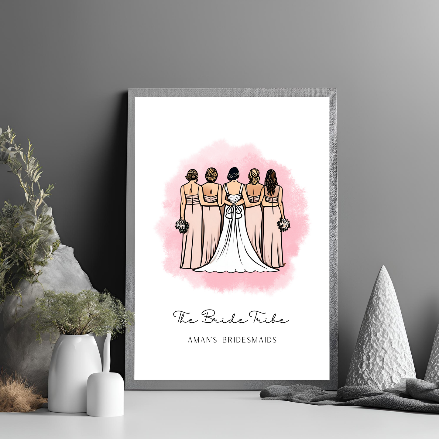 The Bride Tribe Customisable Bridesmaid Print Digital Template