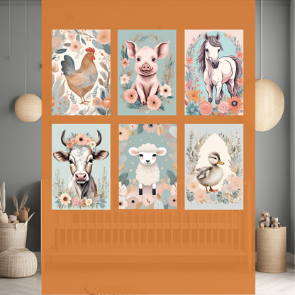 Farm Animals Nursery Wall Art Digital Download