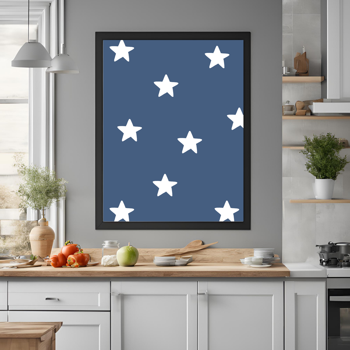 Blue Star Collage Nursery Print Wall Art Digital Download