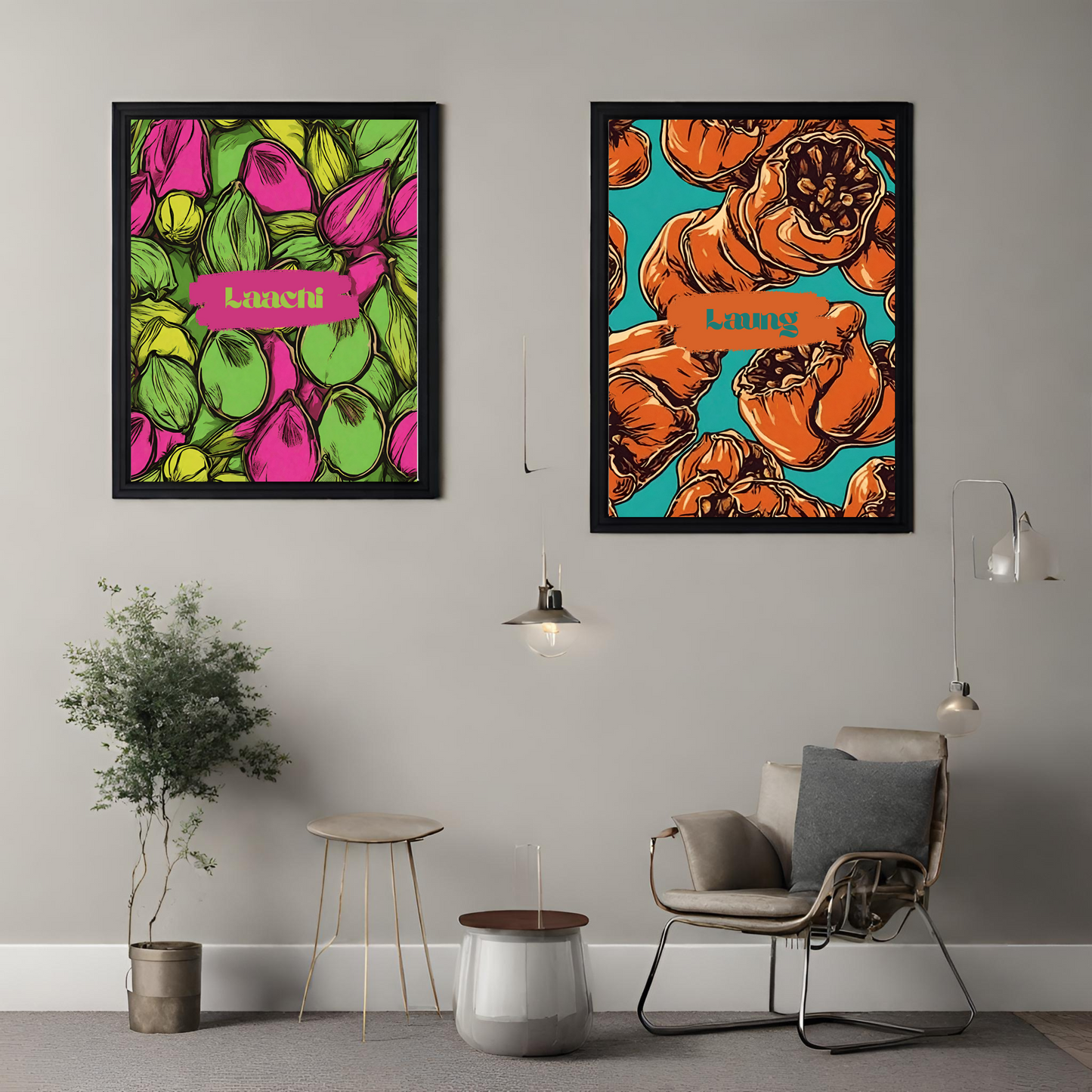 Wall Art - Desi Pop Digital Art 8 pcs