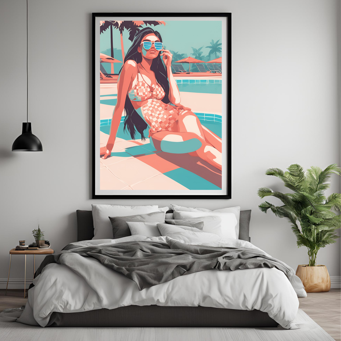 South Asian Art - Boho Beach Summer Aesthetic Desi Girl Printable Wall Art