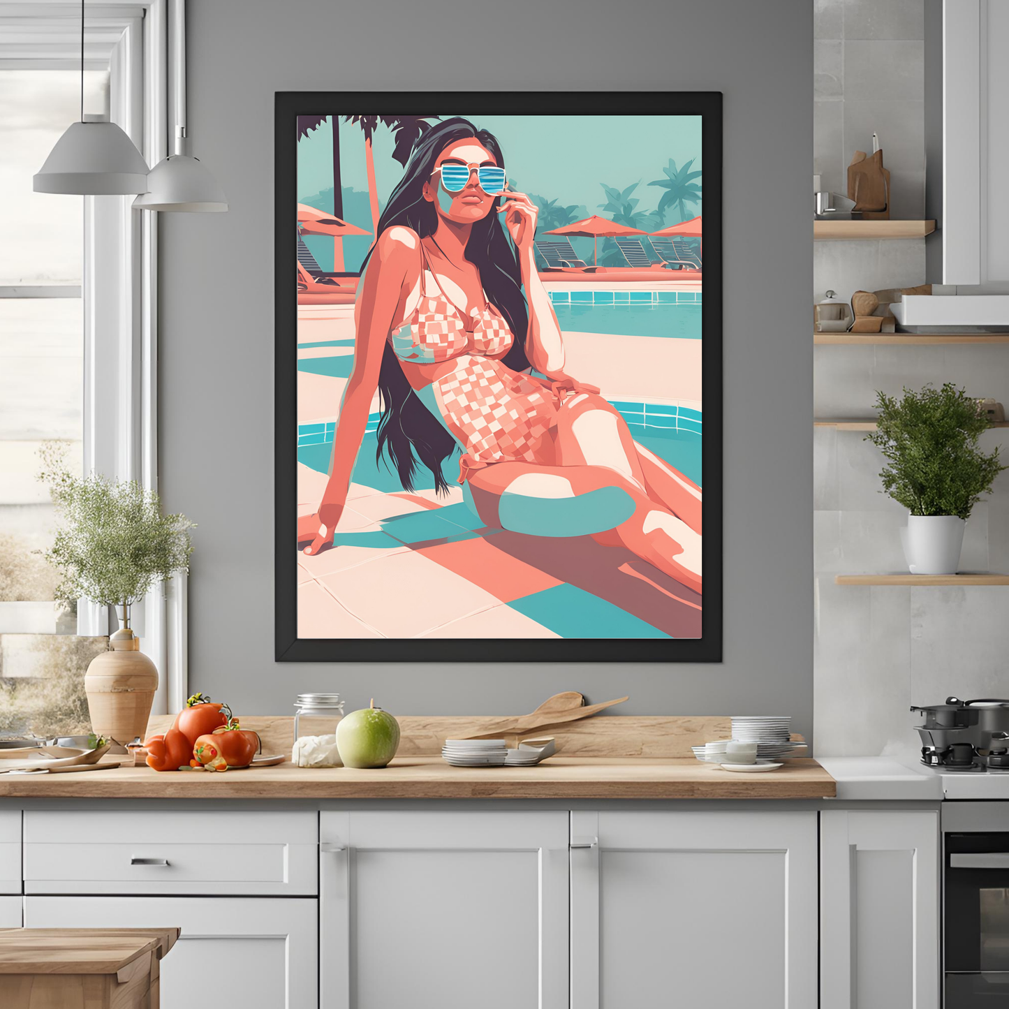 South Asian Art - Boho Beach Summer Aesthetic Desi Girl Printable Wall Art