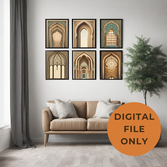 Islamic Vintage Printable Mosque Architecture Digital Prints 17pcs- Instant Download