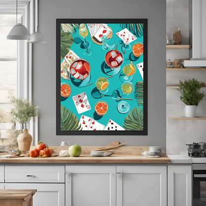 Vintage Playing Cards By Pool Wall Art Digital Download