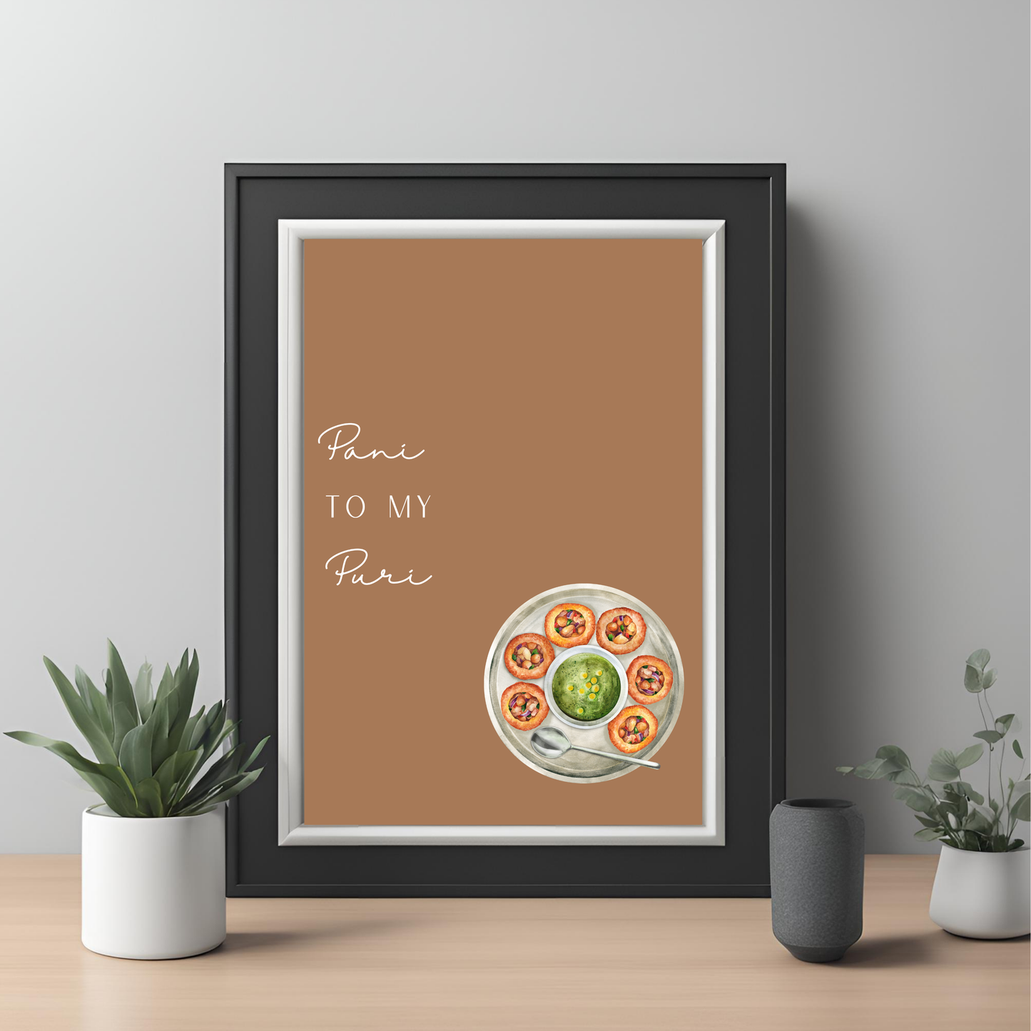 Pani Puri Black Framed A4 Portrait Print