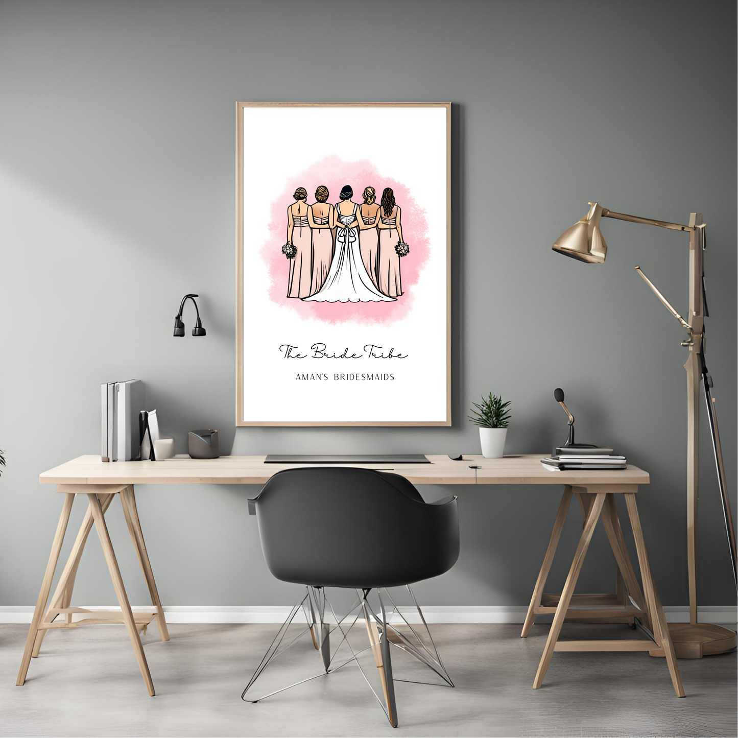 The Bride Tribe Customisable Bridesmaid Print Digital Template