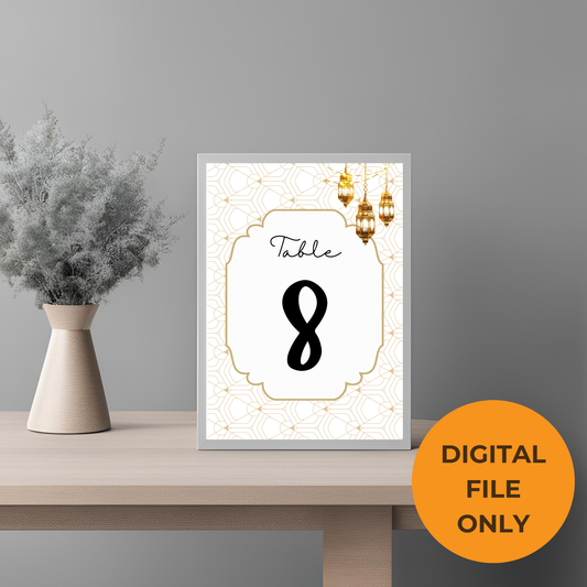 Peacock Table Number Digital Download - Online Template