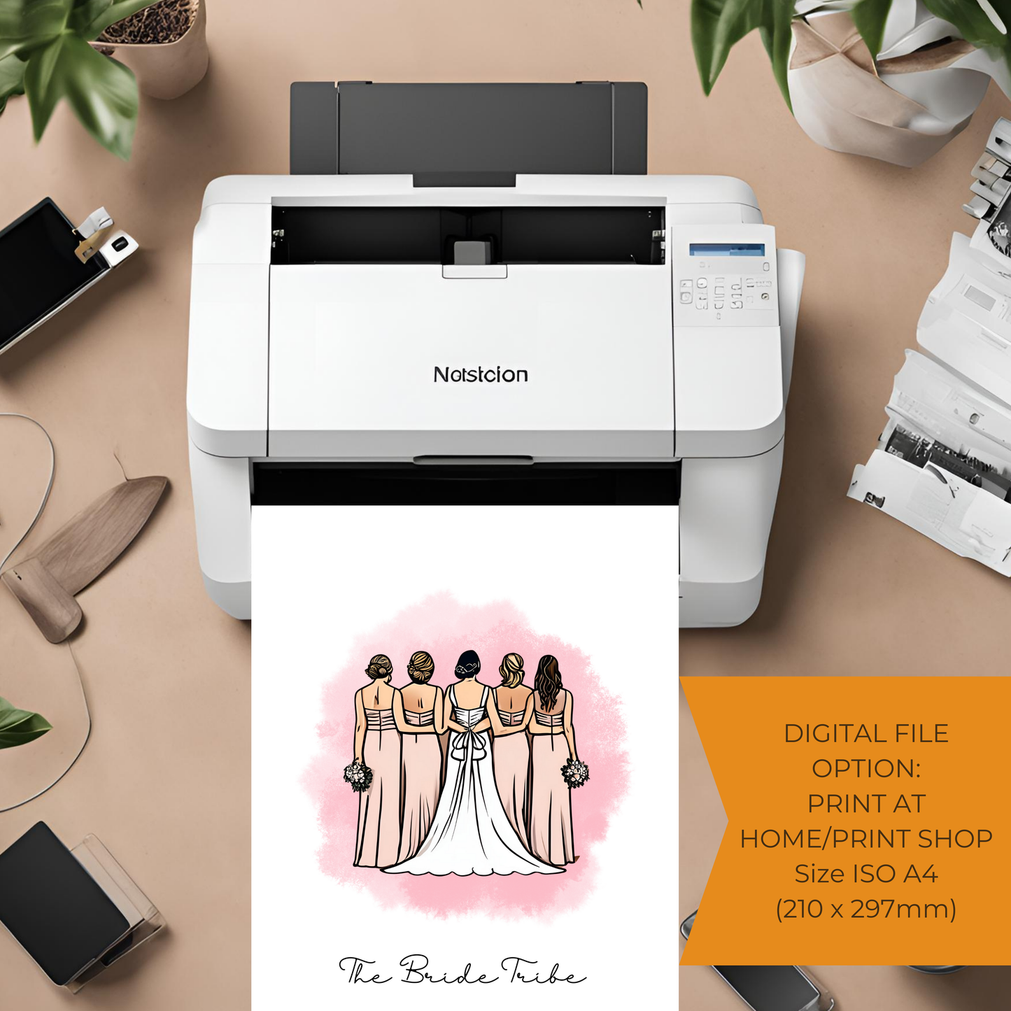 The Bride Tribe Customisable Bridesmaid Print Digital Template