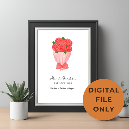 Mothers Garden Family Customisable Print Digital Template