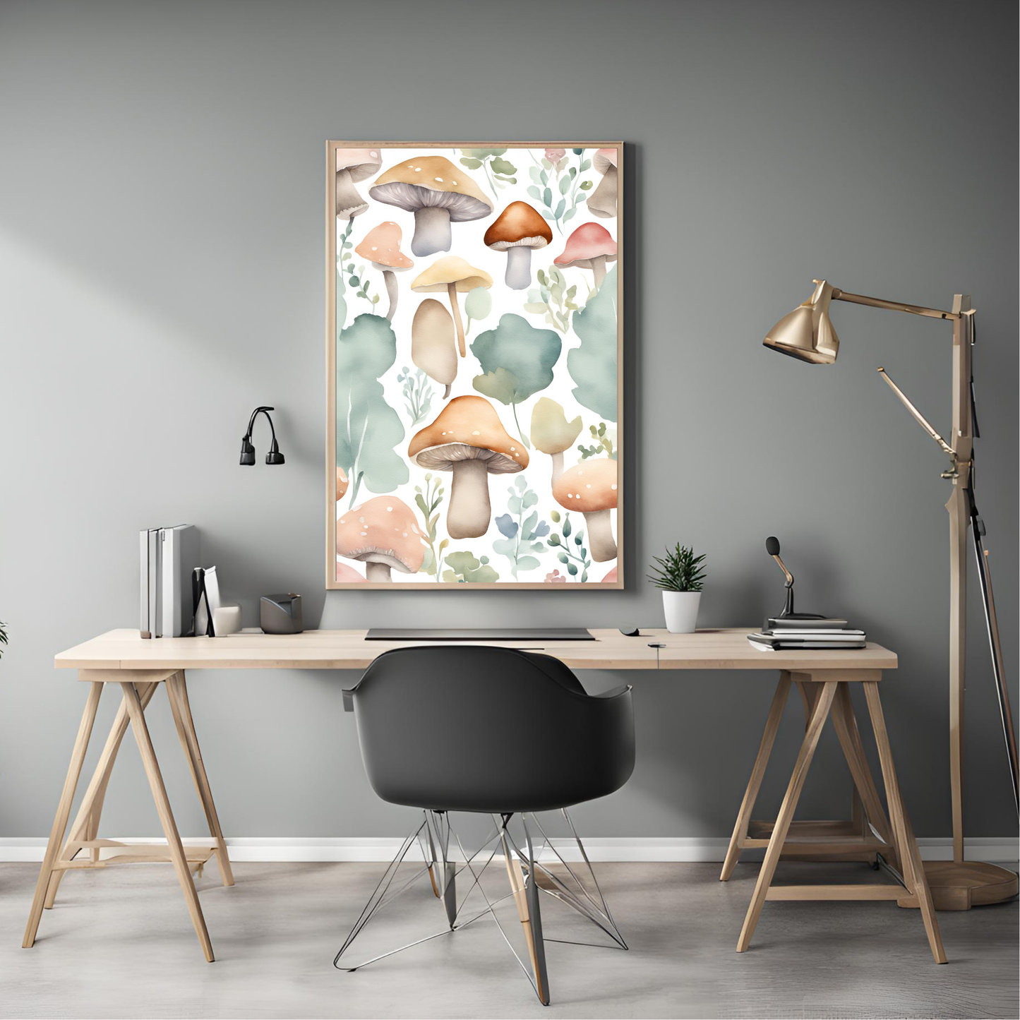 Mushroom Garden Nursery Wall Art Digital Download