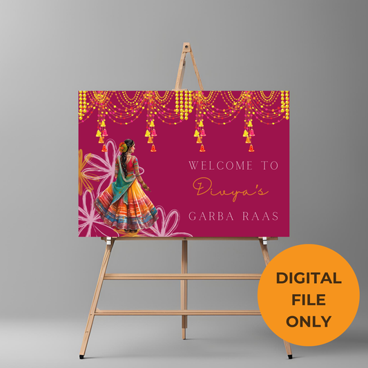 Decor Colourful Garba Entrance Board Digital Download - Online Template