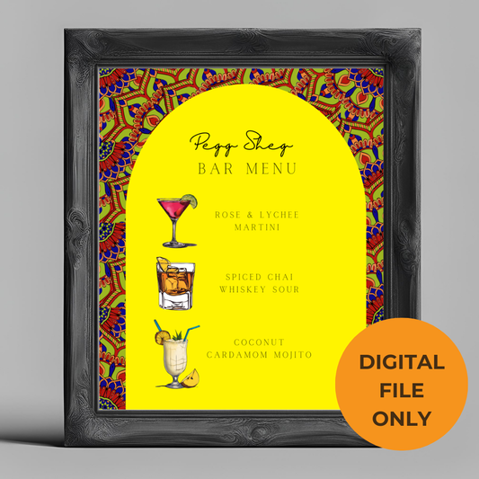 desi editable online colourful bar menu digital template 