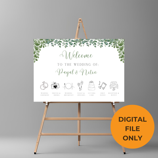 Leaf Wedding Timeline Digital Download - Online Template