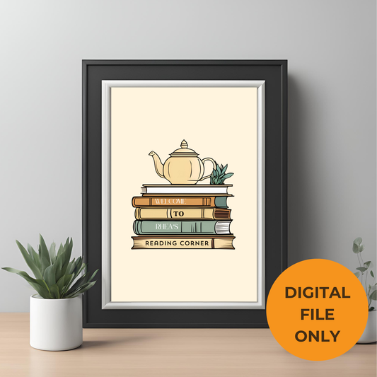 Book Lovers Customisable Print Digital Download - Online Template