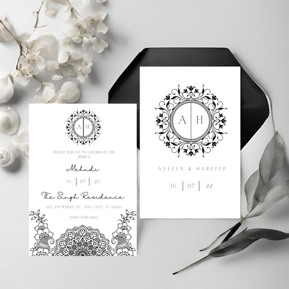 Minimalist Invite Inserts Digital Download 6pcs - Online Template