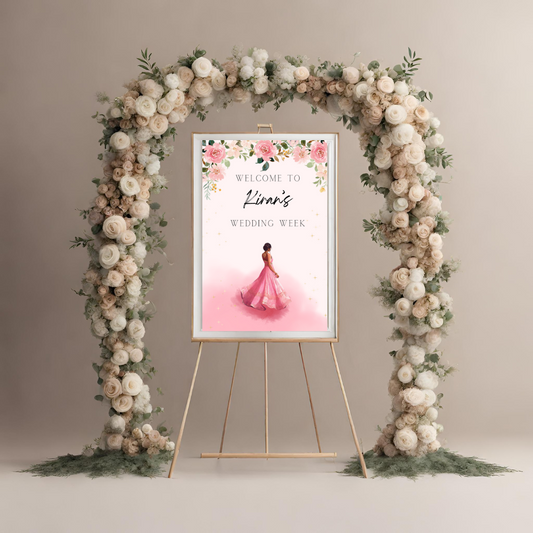 Pink Bridal Entrance Board Digital Download - Online Template