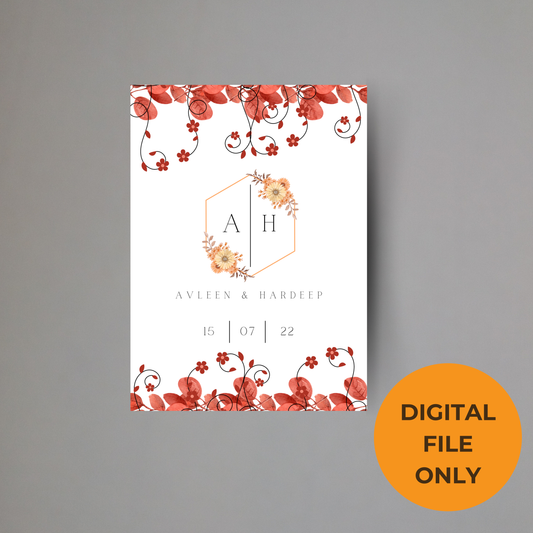 Floral Invite Inserts Digital Download 6pcs - Online Template