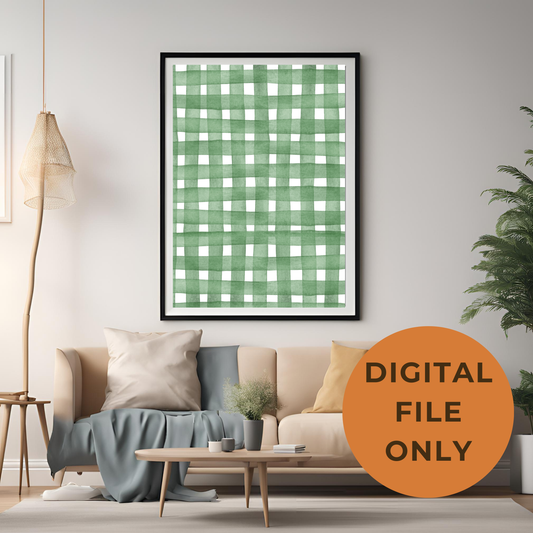 Green Stripes Wall Art Digital Download