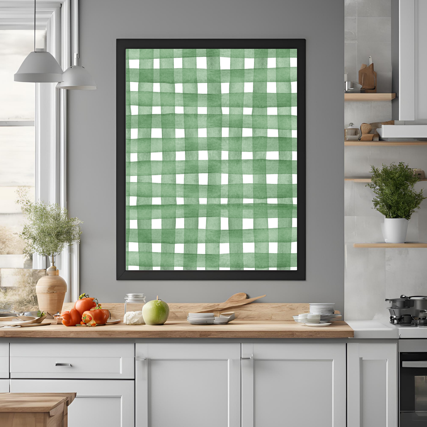 Green Stripes Wall Art Digital Download