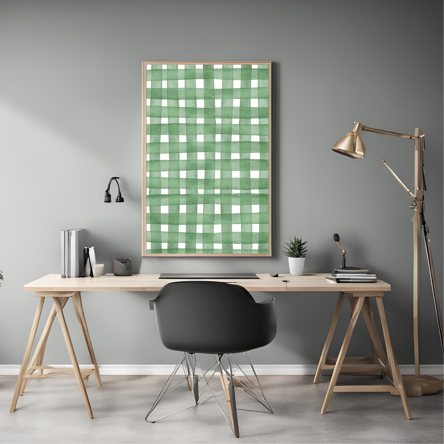 Green Stripes Wall Art Digital Download