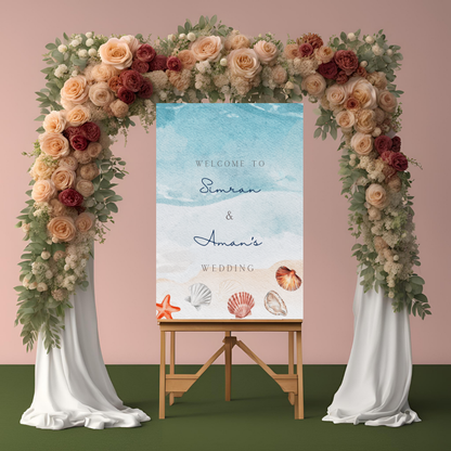 Destination Wedding Beach Entrance Board - Online Template