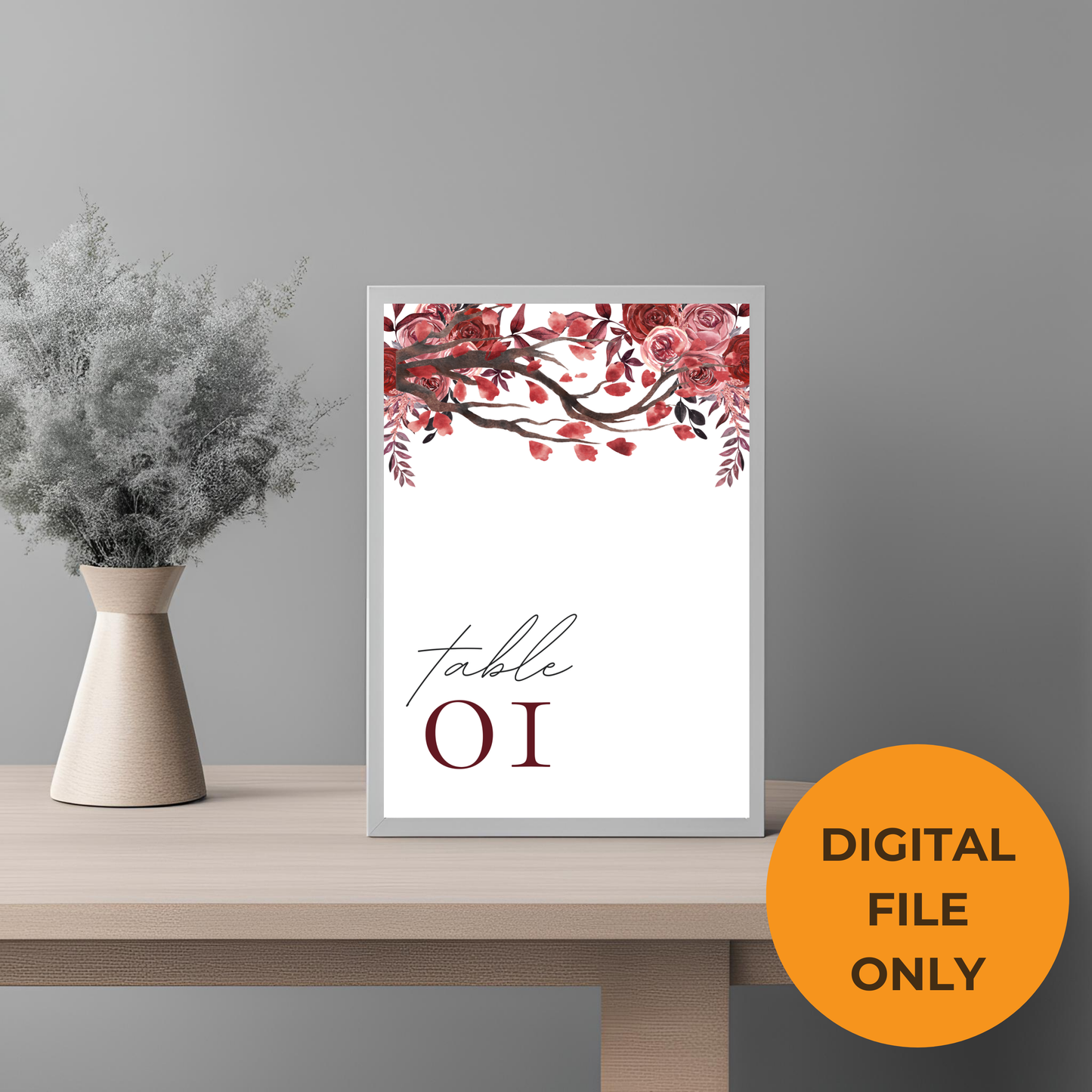 Blossom Table Number Digital Download - Online Template