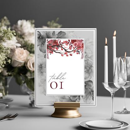 Blossom Table Number Digital Download - Online Template