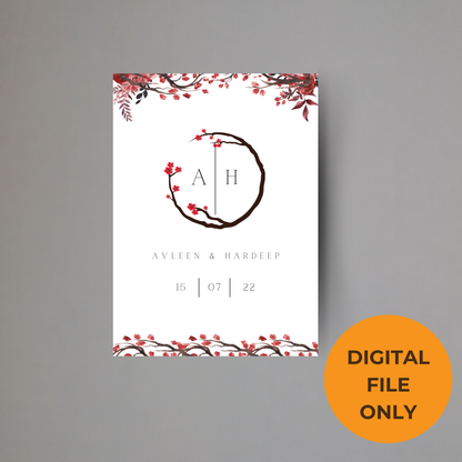 Blossom Invite Inserts Digital Download 6pcs - Online Template