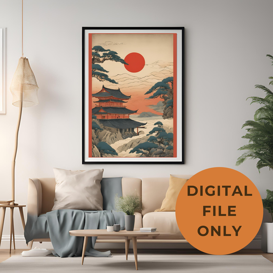 Japanese Sunset Digital Print - Instant Download