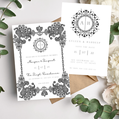 Minimalist Invite Inserts Digital Download 6pcs - Online Template