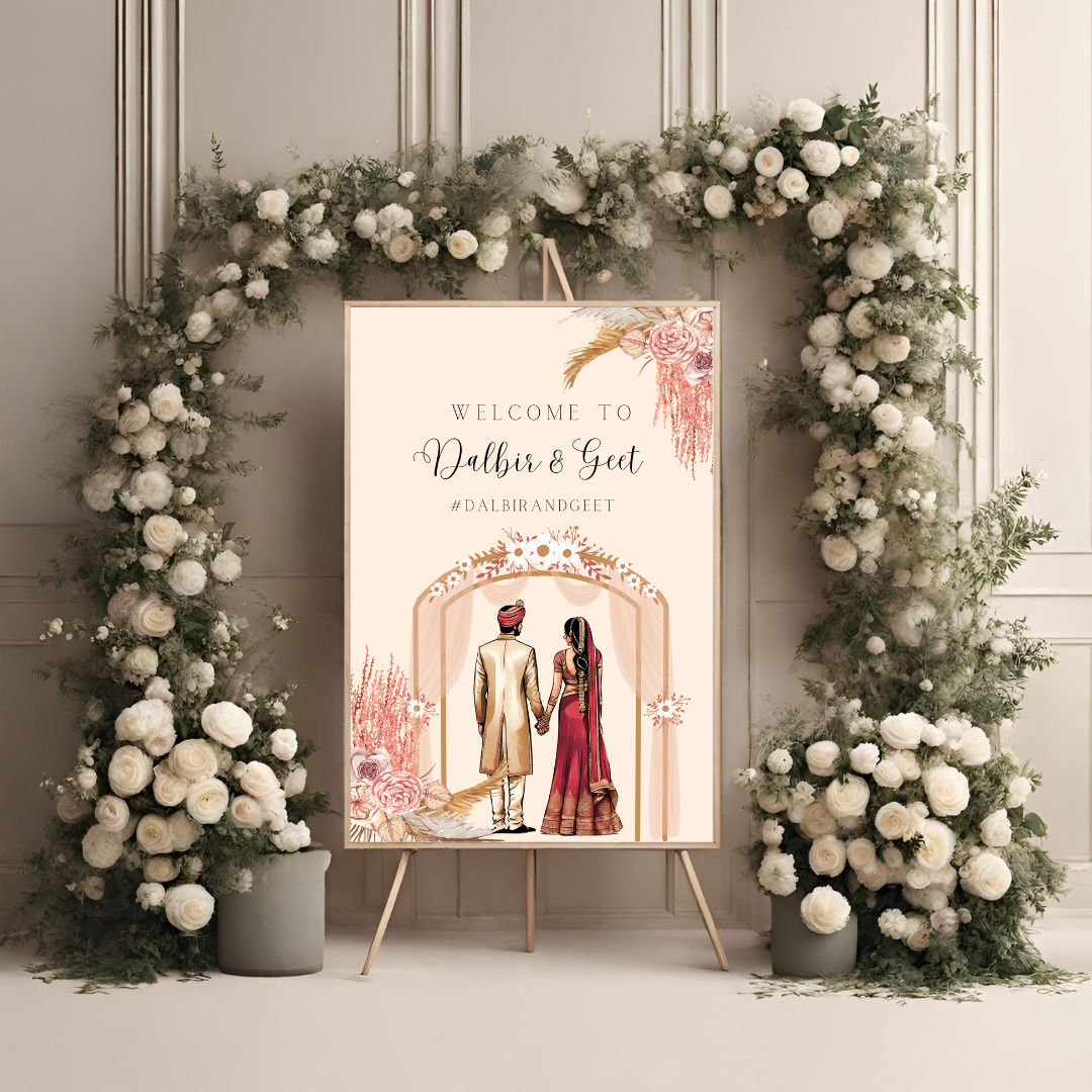 Peach Entrance Board Digital Download - Online Template