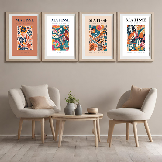 Wall Art - Matisse Abstract Trendy Desi Digital Art 6pcs