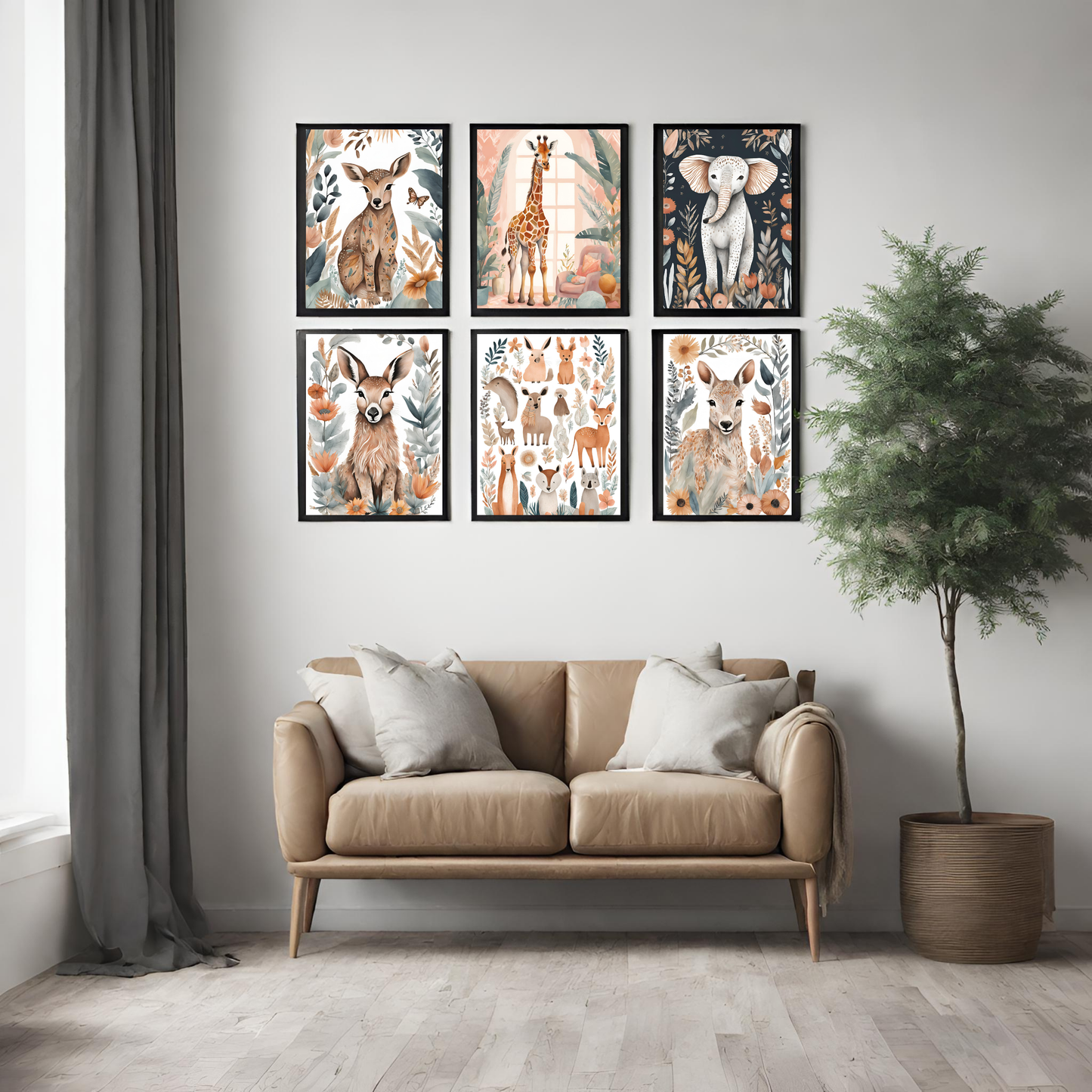 Woodland Animal Wall Art Digital Download Pack - 17 Pcs