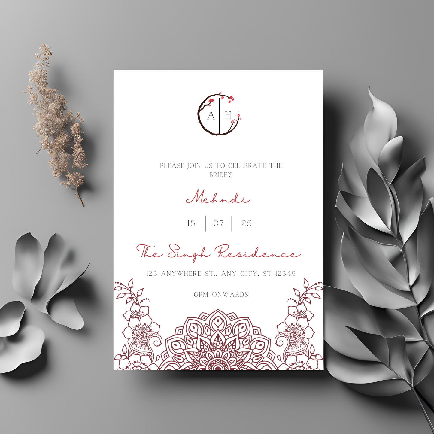 Blossom Invite Inserts Digital Download 6pcs - Online Template