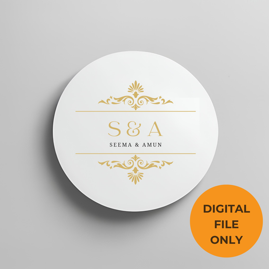 Gold Elegant Monogram Digital Download - Online Template