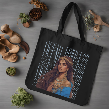 South Asian Art - Blue Ocean Princess Tote Bag