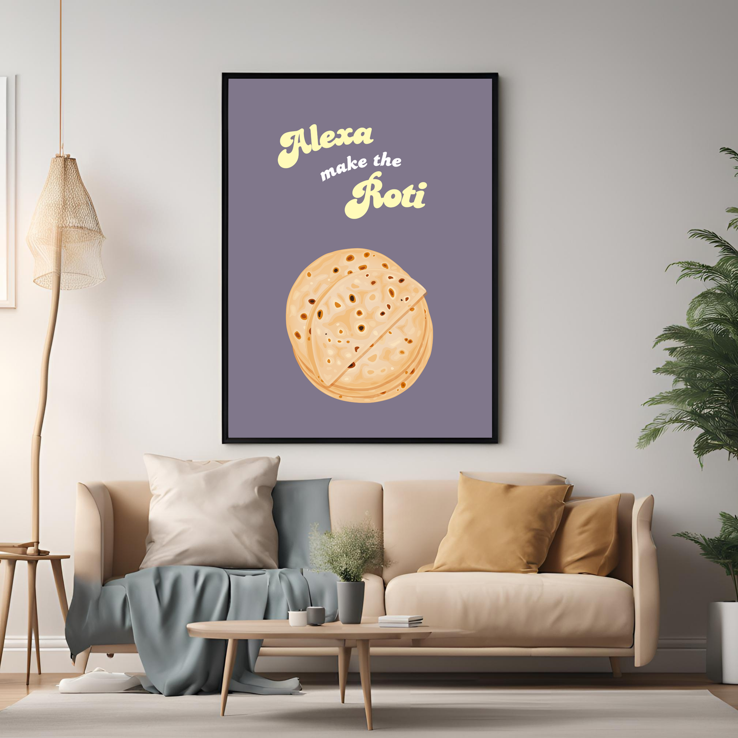 Alexa Make the Roti - Black Framed A4 Portrait Print