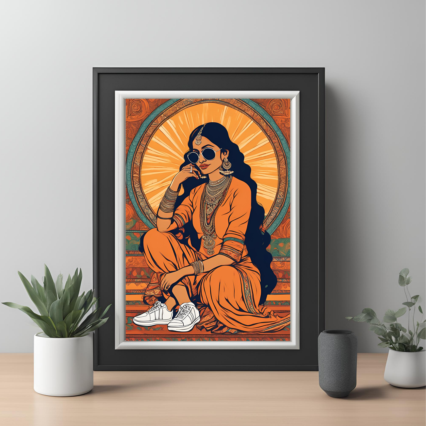 Indian Girl Sneaker Wall Art Digital Download