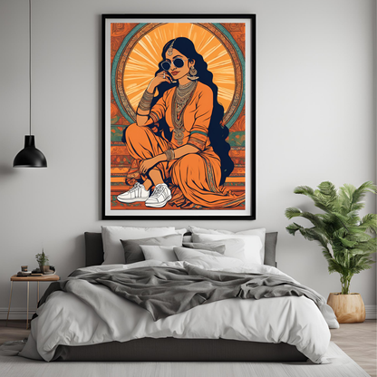 Indian Girl Sneaker Wall Art Digital Download