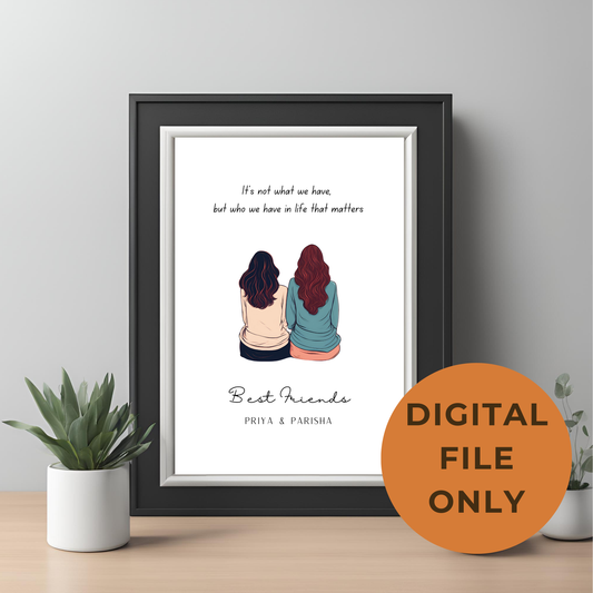 Best Friends Customisable Print Digital Template