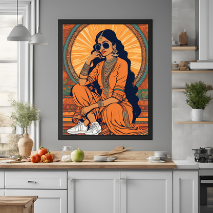 Indian Girl Sneaker Wall Art Digital Download