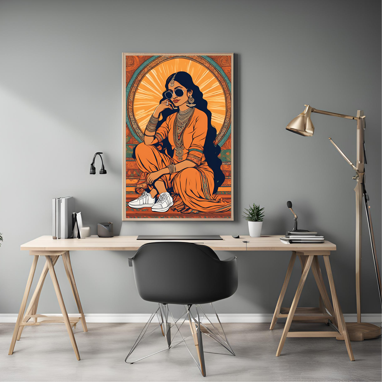 Indian Girl Sneaker Wall Art Digital Download