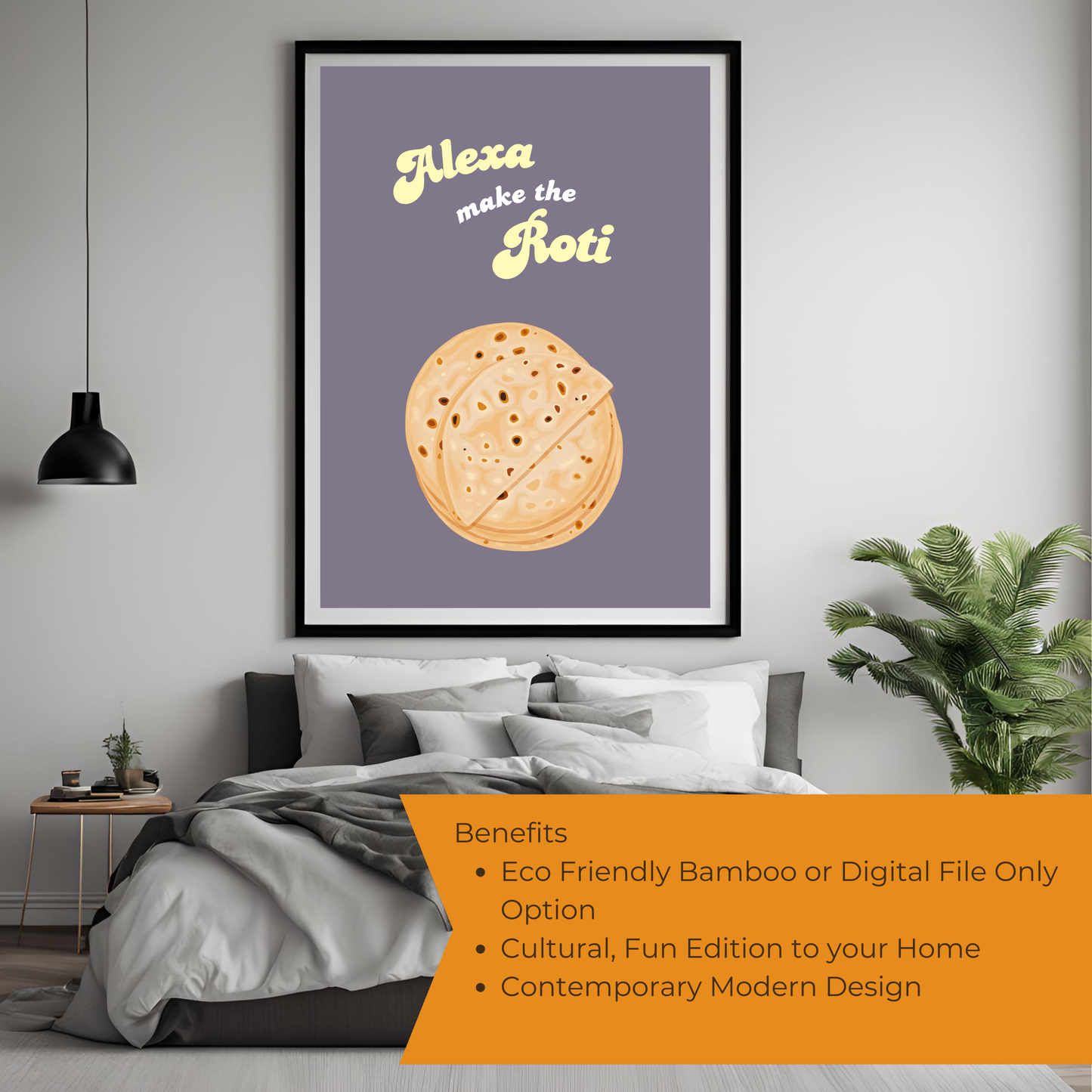 Alexa Make the Roti - Black Framed A4 Portrait Print