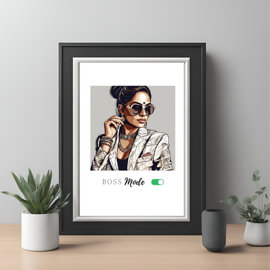 Digital Art - Boss Mode A4 Framed Print