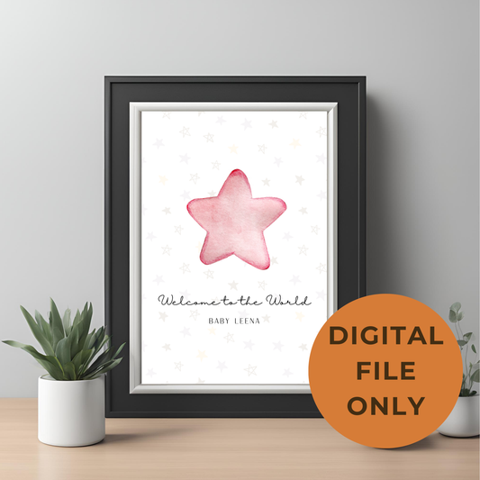 Star Baby Customisable Print Digital Template