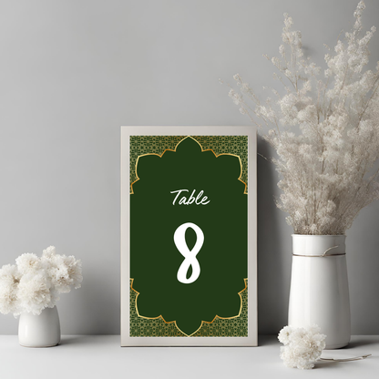 Emerald Table Number Digital Download - Online Template