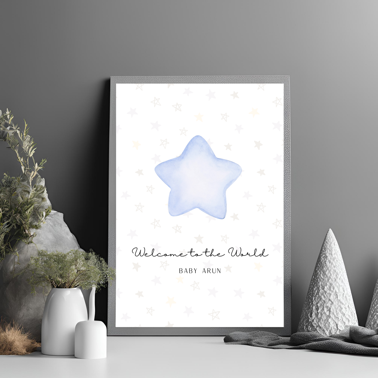 Star Baby Blue Customisable Print Digital Template