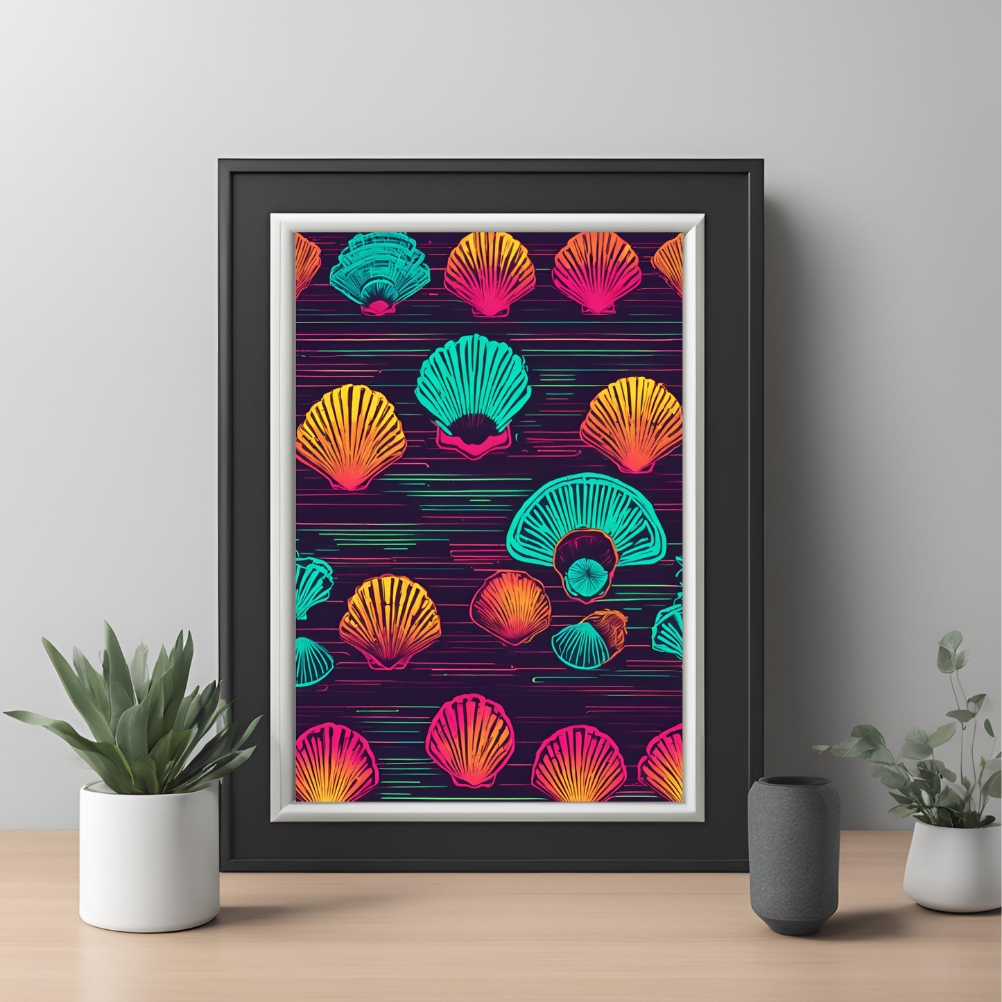 Coastal Gallery Wall - Neon Printable Wall Art Summer Aesthetic Colourful Beach Poster